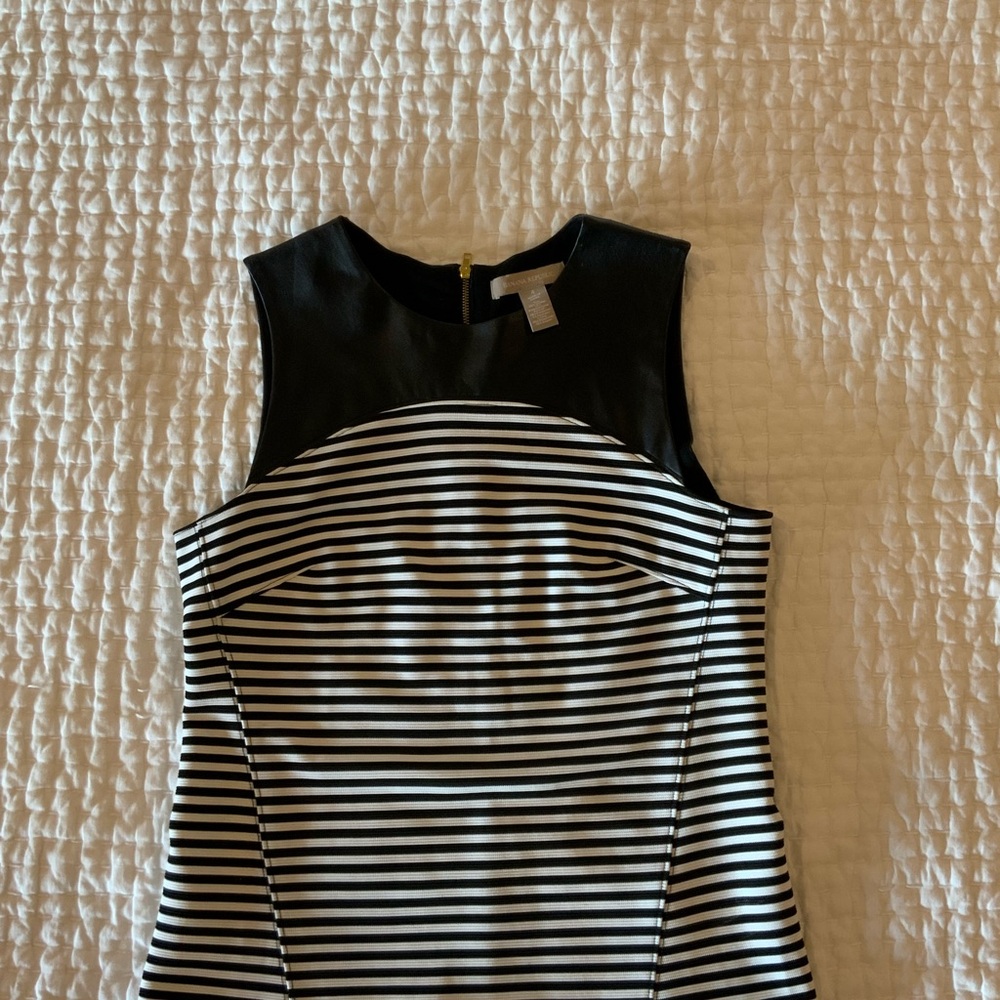 Banana Republic Fitted Black and White Striped Tank Top